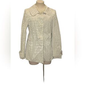 Vintage Cream Colored Snake Print Coat